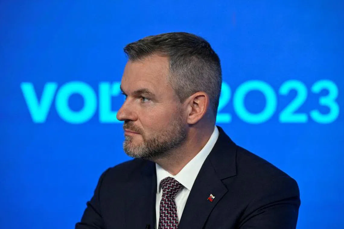FILE PHOTO: Peter Pellegrini, leader of the HLAS party, awaits for the televised debate to begin at TV TA3, prior to the Slovak early parliamentary election in Bratislava, Slovakia, September 26, 2023. REUTERS/Radovan Stoklasa/File Photo