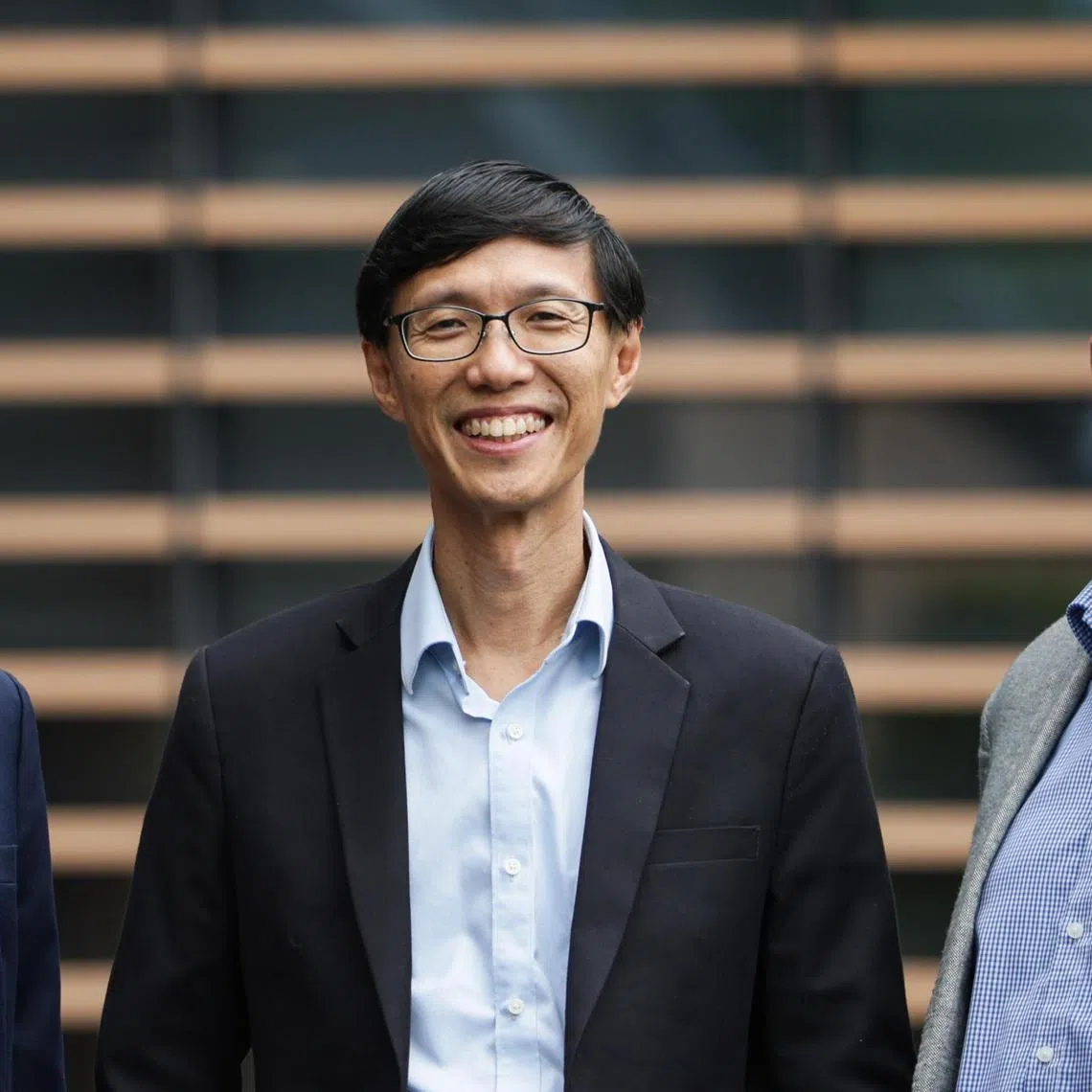 (From left) Professor Patrick Tan, Dean-designate, Duke-NUS Medical School;  Professor Marcus Ong, Director of Health Services Research & Population Health Programme, Duke-NUS Medical School; and

Professor Nicholas Graves, Deputy Director, Health Services Research & Population Health Programme, Duke-NUS Medical School; 

in a group photo during the  Health Services Research Institute 10th anniversary at Duke-NUS Medical School in Sep 5, 2025.