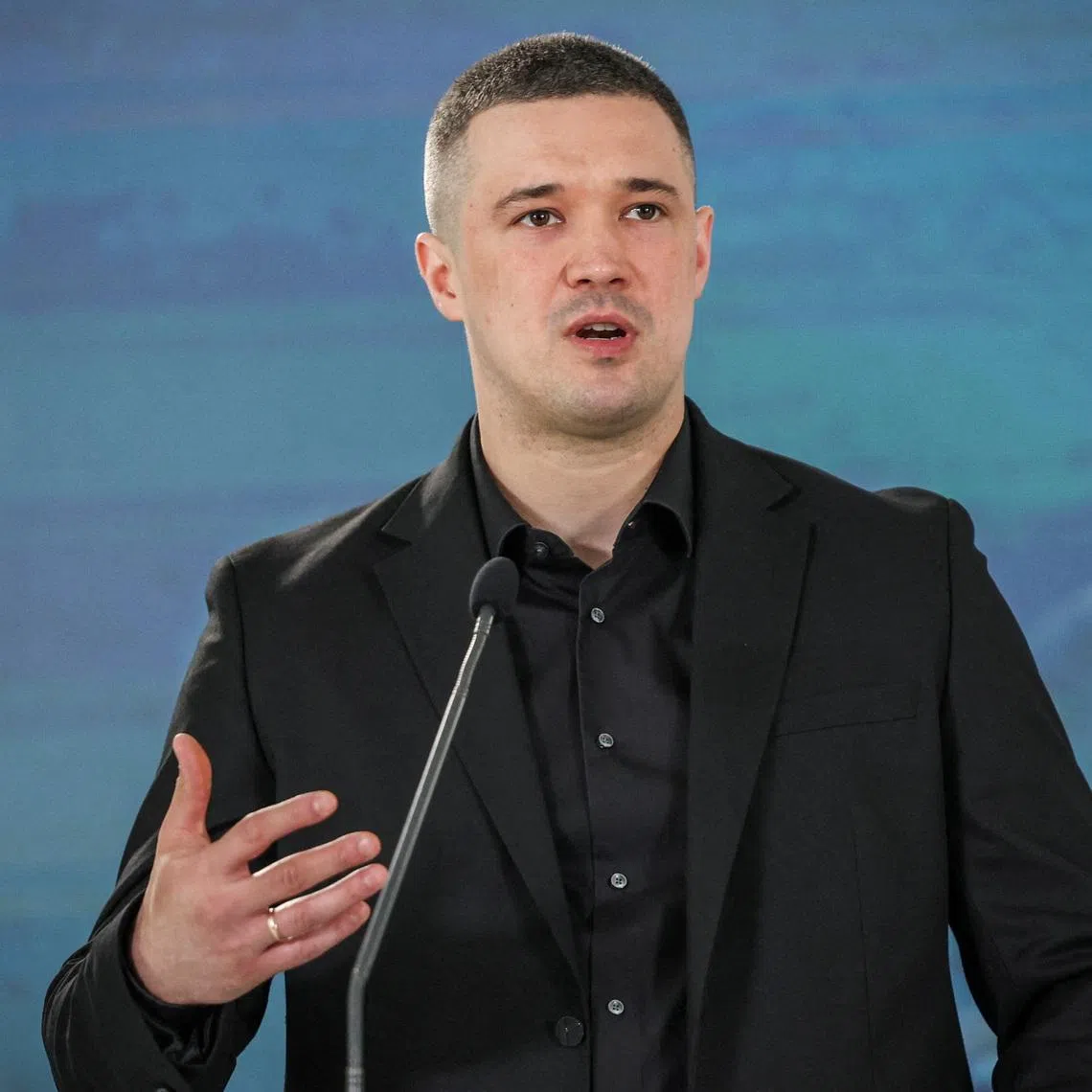 FILE PHOTO: Ukraine's Minister of Defence Mykhailo Fedorov speaks at a joint press conference in Kyiv, Ukraine, July 1, 2026. REUTERS/Alina Smutko/File Photo