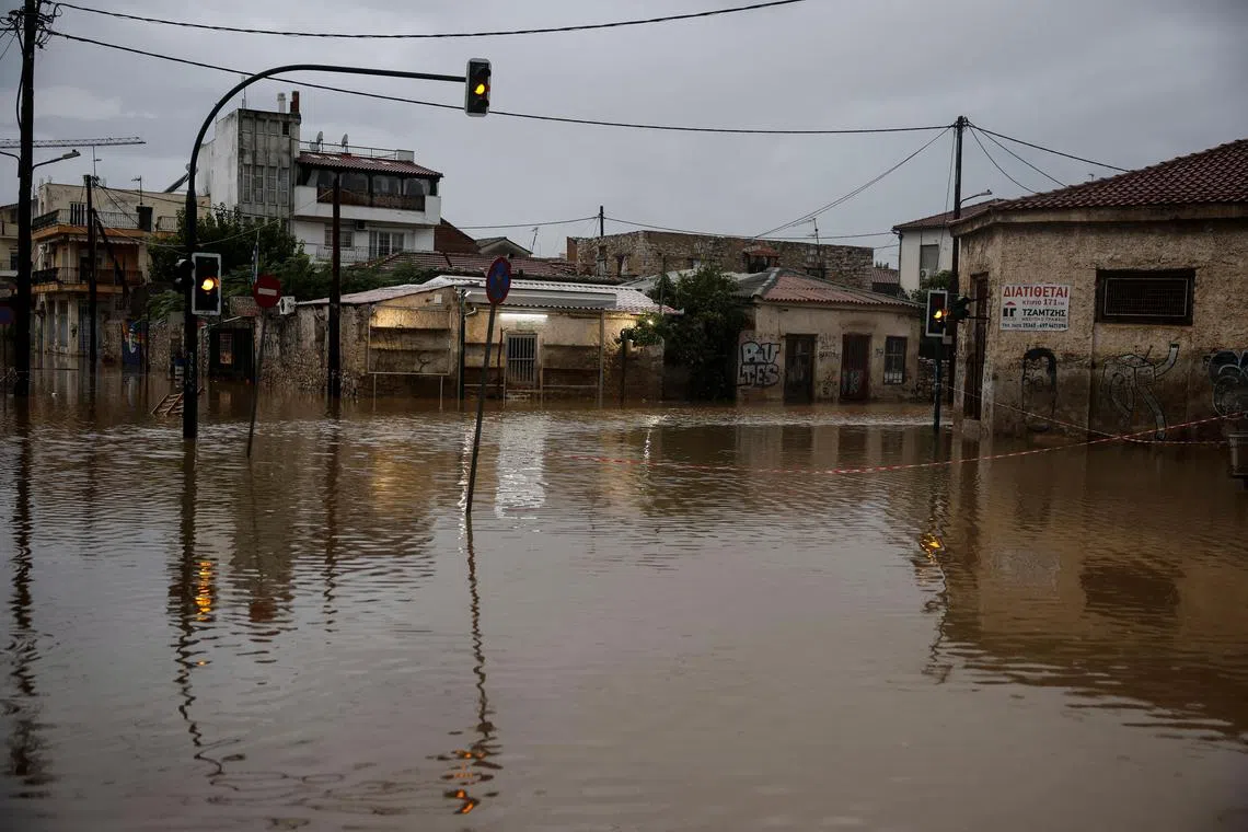 Authorities declared a curfew in Volos, a city of nearly 140,000 people, as a storm named Elias made landfall, swiftly turning streets into rivers.