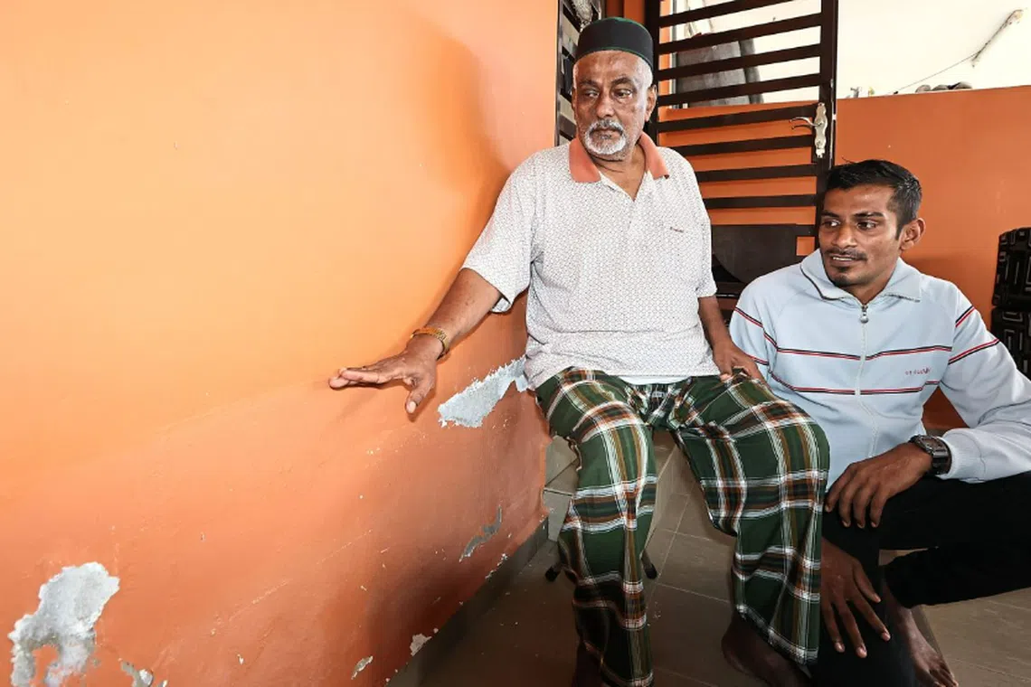 Retiree Abdullah Mohamed and his son only received food two days after being trapped at their home. 