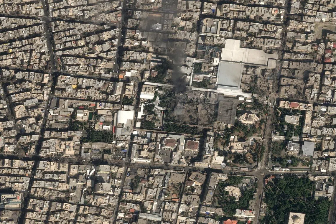 A satellite image shows black smoke rising and heavy damage at Iranian Supreme Leader Ayatollah Ali Khamenei's compound, following strikes by the United States and Israel against Iran, in Tehran, Iran, February 28, 2026. Pleiades Neo (c) Airbus DS 2026/Handout via REUTERS