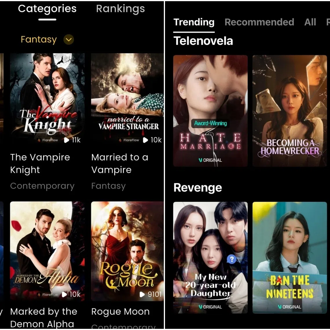 From sexy vampires to billionaires to revenge, there is a microdrama to suit every microniche, all on an app.