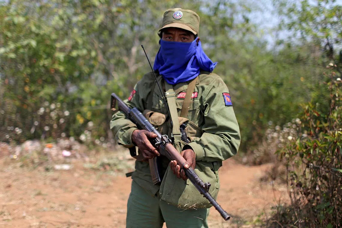 A Myanmar National Democratic Alliance Army fighter near a military base in Kokang region in 2015.