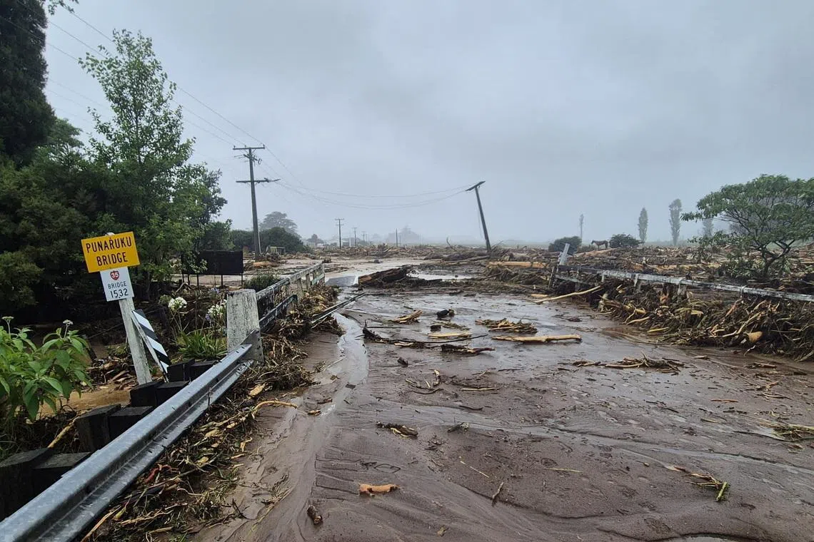 The aftermath of a flood in New Zealand in Jan 2026. New Zealand has been pounded by heavy rains in the past few days. 