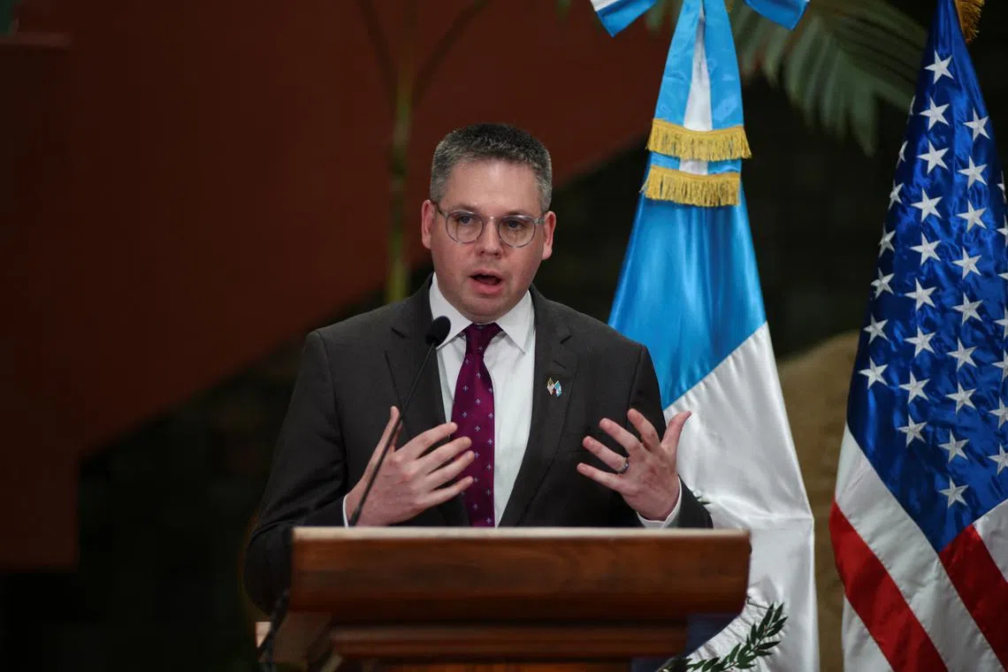 FILE PHOTO: Deputy Assistant Secretary of the U.S. Bureau of Western Hemisphere Affairs for Central America Eric Jacobstein speaks as he holds a news conference on the humanitarian assistance to Nicaraguan political prisoners with Guatemala’s Minister of Foreign Affairs Carlos Ramiro Martinez, in Guatemala City, Guatemala, September 5, 2024. REUTERS/Cristina Chiquin/File Photo