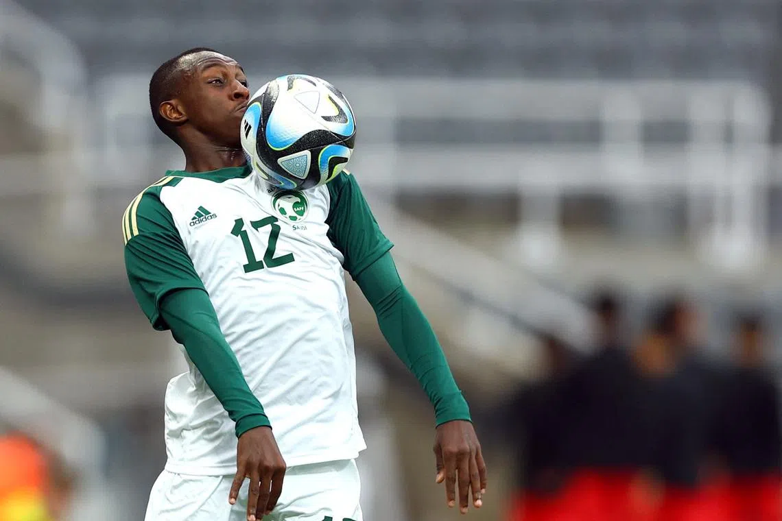 FILE PHOTO: Soccer Football - International Friendly - South Korea v Saudi Arabia - St James' Park, Newcastle, Britain - September 12, 2023 Saudi Arabia's Saud Abdulhamid in action REUTERS/Molly Darlington/ File Photo