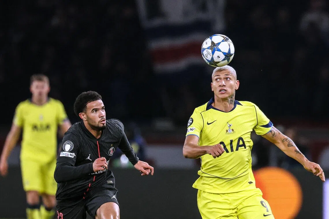 Tottenham Hotspur's Richarlison during the Champions League clash against Paris Saint-Germain.