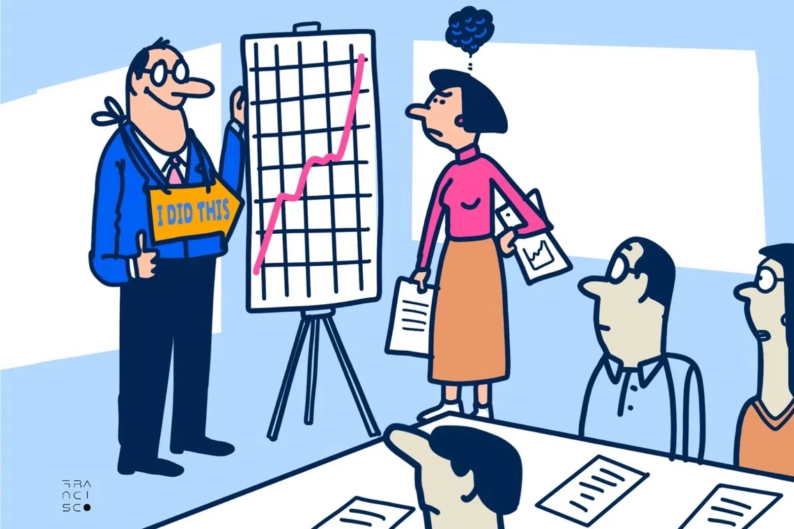 Employees should make their contributions visible, especially when their boss takes the credit.