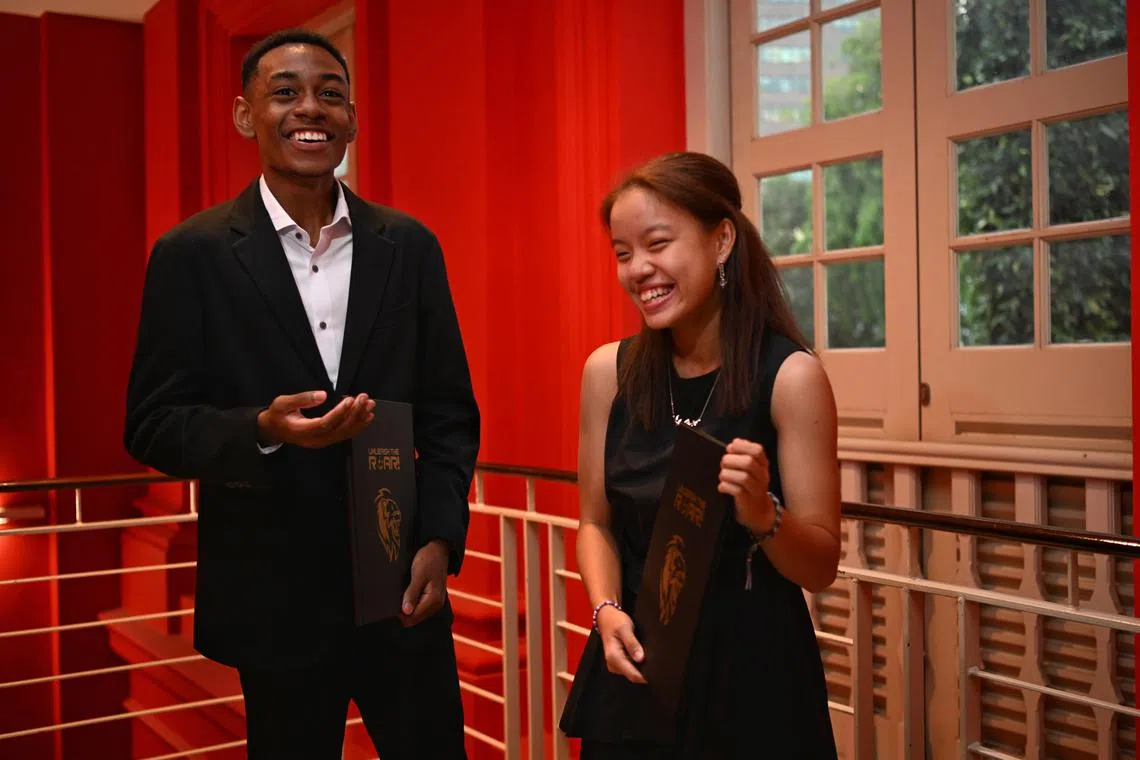 Uchenna Eziakor (left) and Chloe Koh are among eight recipients of the Unleash The Roar! overseas scholarship.