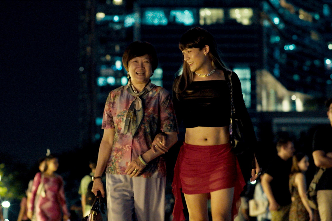 Hong Huifang (left) and Richie Koh (right) in A Good Child.