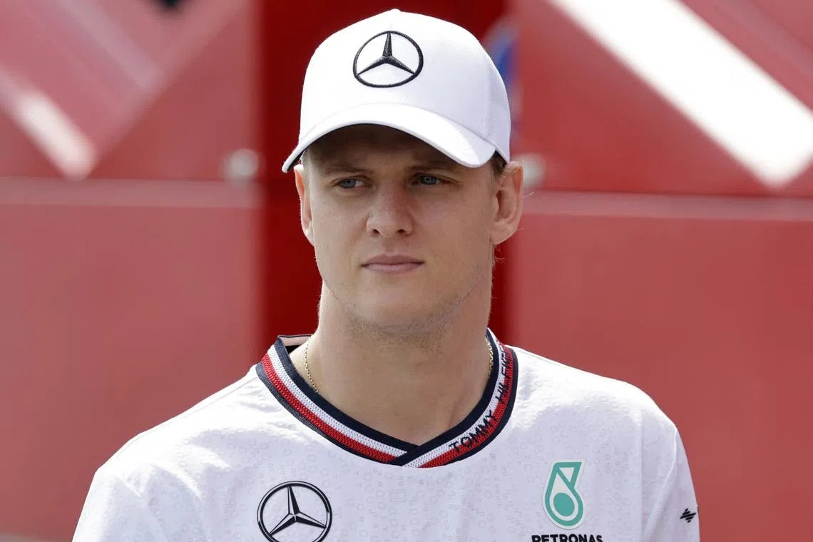 FILE PHOTO: Formula One F1 - Belgian Grand Prix - Circuit de Spa-Francorchamps, Stavelot, Belgium - July 26, 2024 Mercedes' Mick Schumacher before practice REUTERS/Leonhard Foeger/File photo