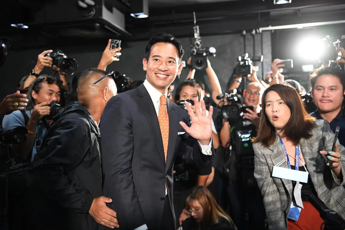 Mr Pita Limjaroenrat's Move Forward Party left conservative military-backed parties in the dust, and pipped the Pheu Thai Party to the pole.