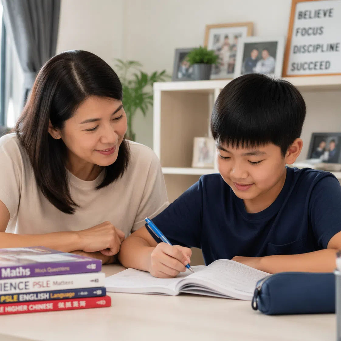Asian mum helping her daughter to navigate PSLE with greater balance and resilience.
