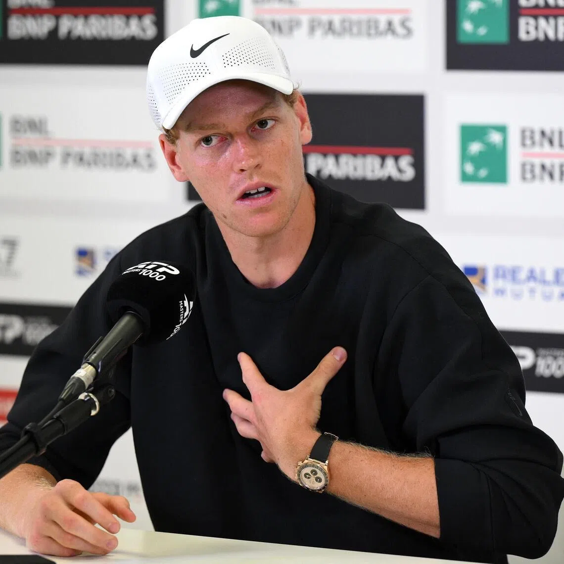 Italy's Jannik Sinner attending a press conference ahead of the Italian Open, in Rome, Italy, on May 7.