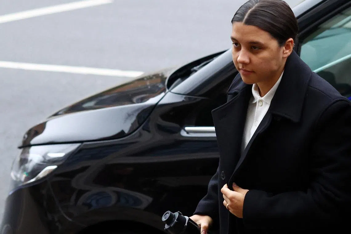 Soccer Football - Chelsea and Australia football player Sam Kerr on trial for racially aggravated harassment - Kingston Crown Court, London, Britain - February 11, 2025 Sam Kerr arrives at the court during her trial Action Images via Reuters/Matthew Childs