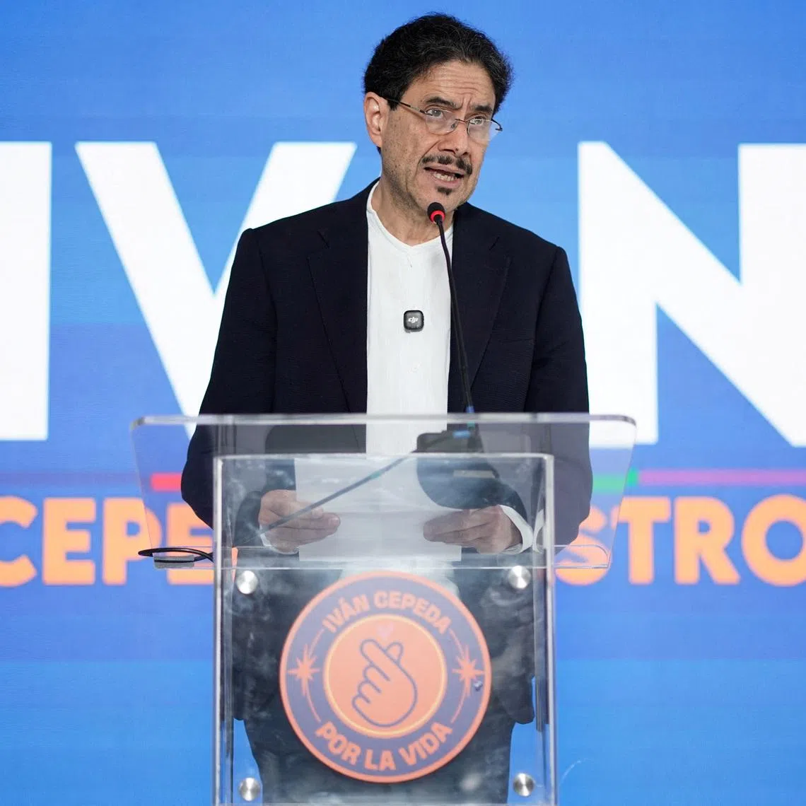 Colombian leftist leader Senator Ivan Cepeda addresses the media to announce that he accepts the results of the presidential runoff election, in which he was beaten by right-wing candidate Abelardo De La Espriella, in Bogota, Colombia, June 24, 2026. REUTERS/Sergio Acero