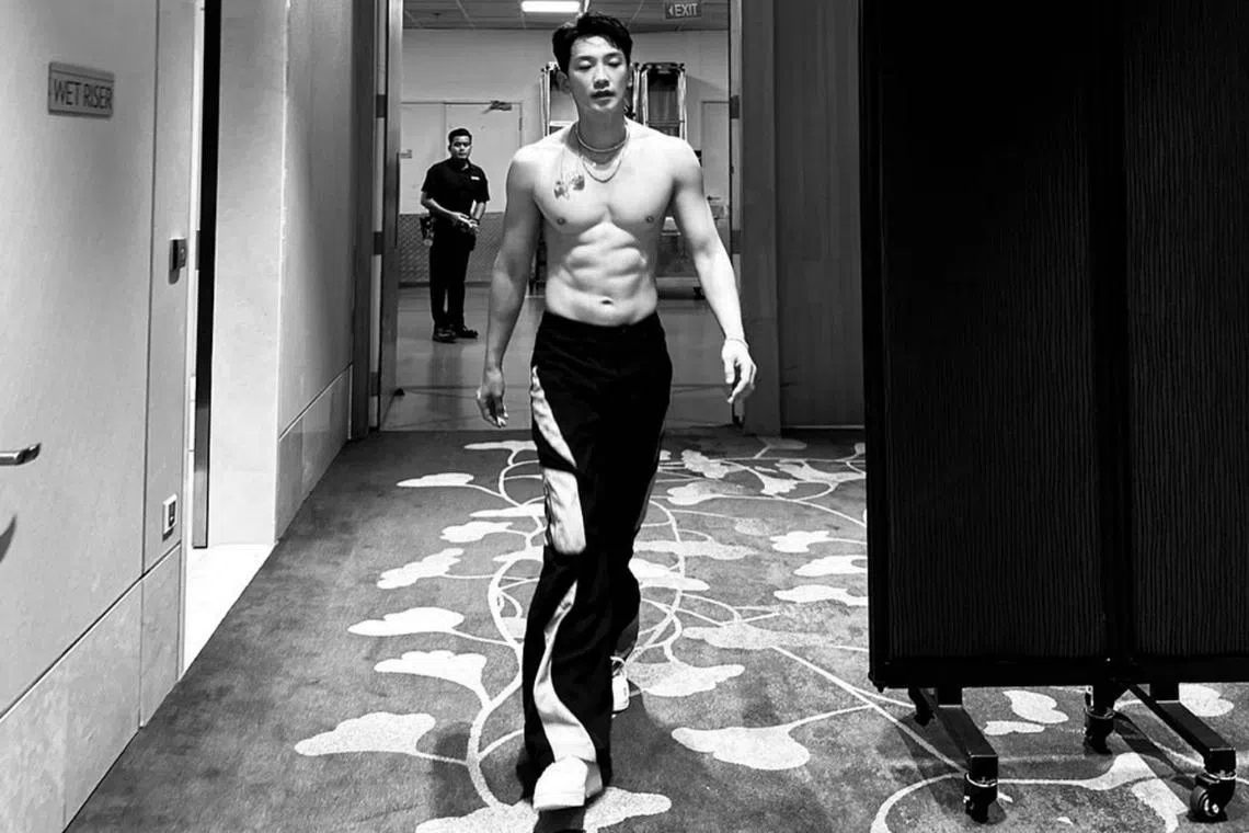 The hunky South Korean superstar is well-known for his six-pack abs and intense workouts.