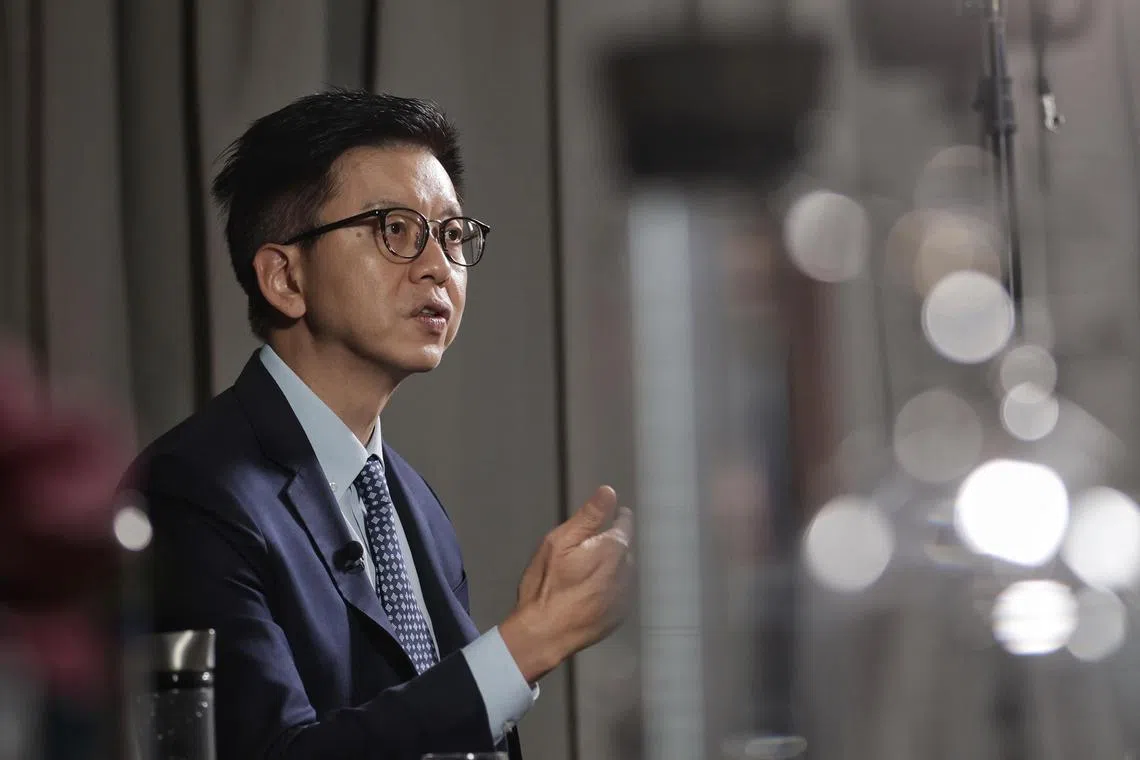 Interview with Cathay Pacific chief executive Ronald Lam during the 67th edition of the Association of Asia Pacific Airlines (AAPA) Assembly of Presidents at Mandarin Oriental Hotel on Nov 10, 2023. ST PHOTO KEVIN LIM yfaapa10