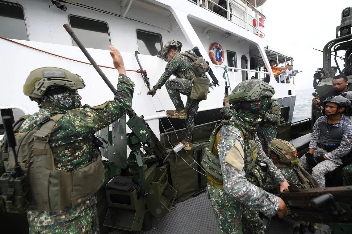 Philippine marines hold exercises in October, with members of Japan’s self-defence forces as observers.