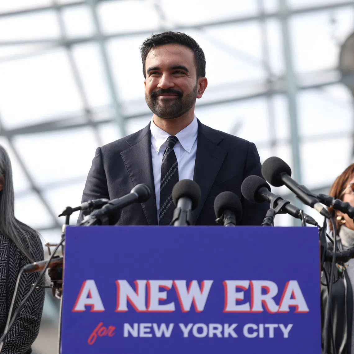 New York City mayor-elect Zohran Mamdani holds a press conference at the Unisphere in the Queens borough of New York City, U.S., November 5, 2025. REUTERS/Kylie Cooper