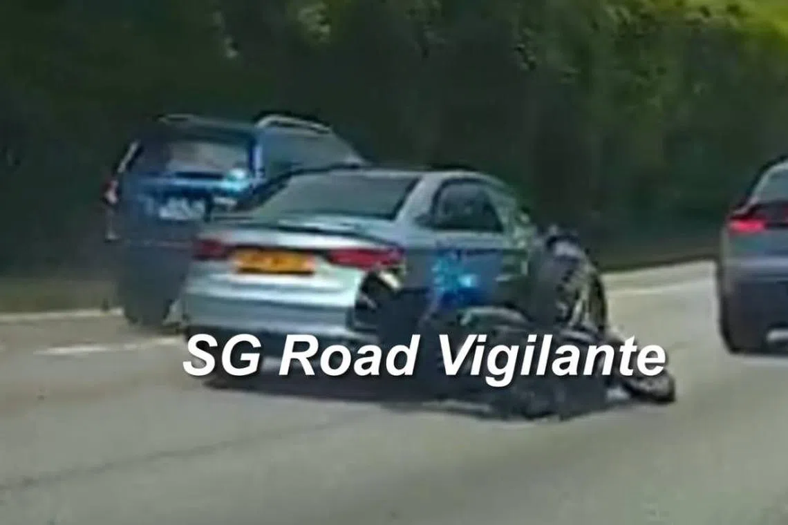 A 30-year-old female motorcyclist and a 42-year-old female car passenger were taken conscious to the hospital.