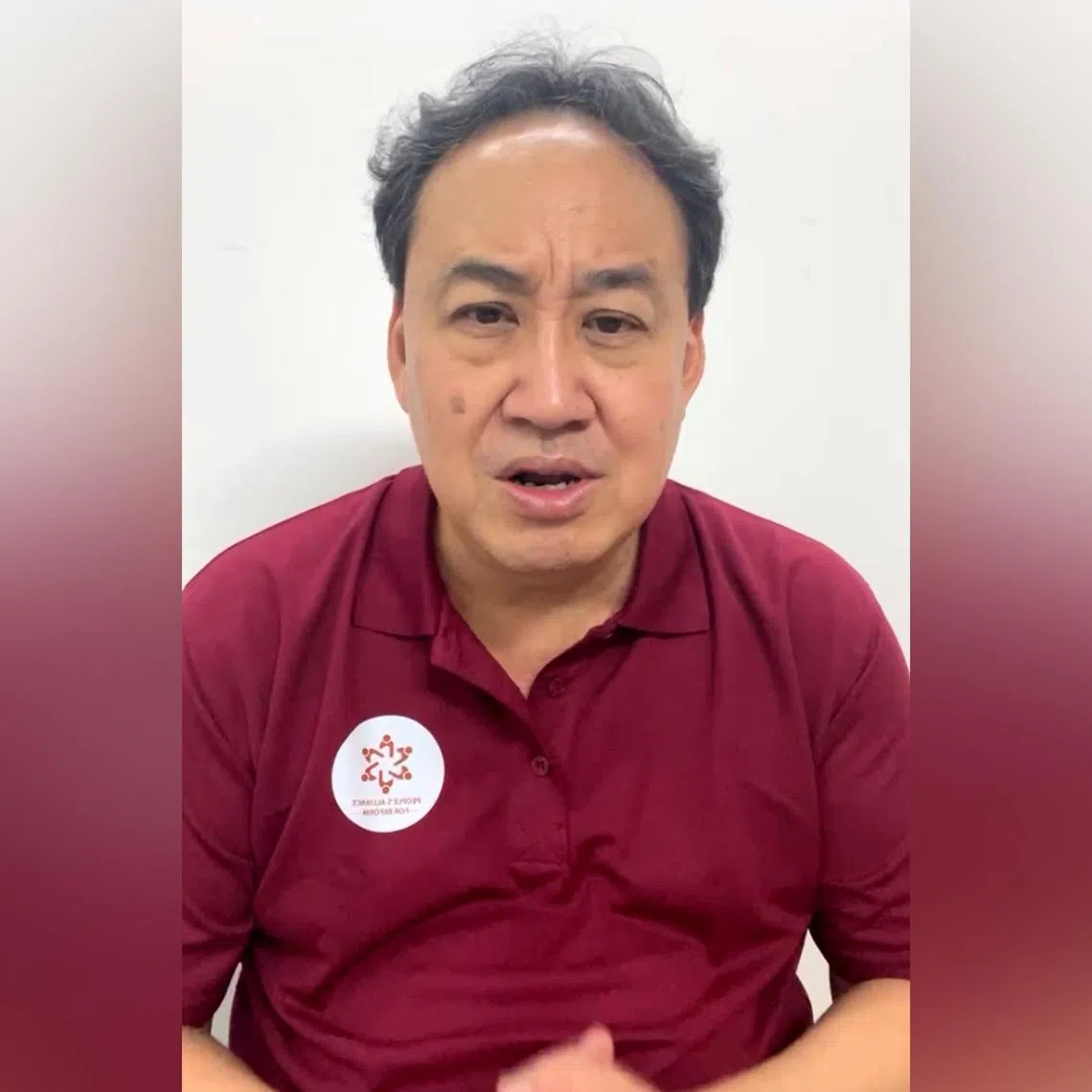 PAR secretary-general Lim Tean speaking at the party's first e-rally on May 1.