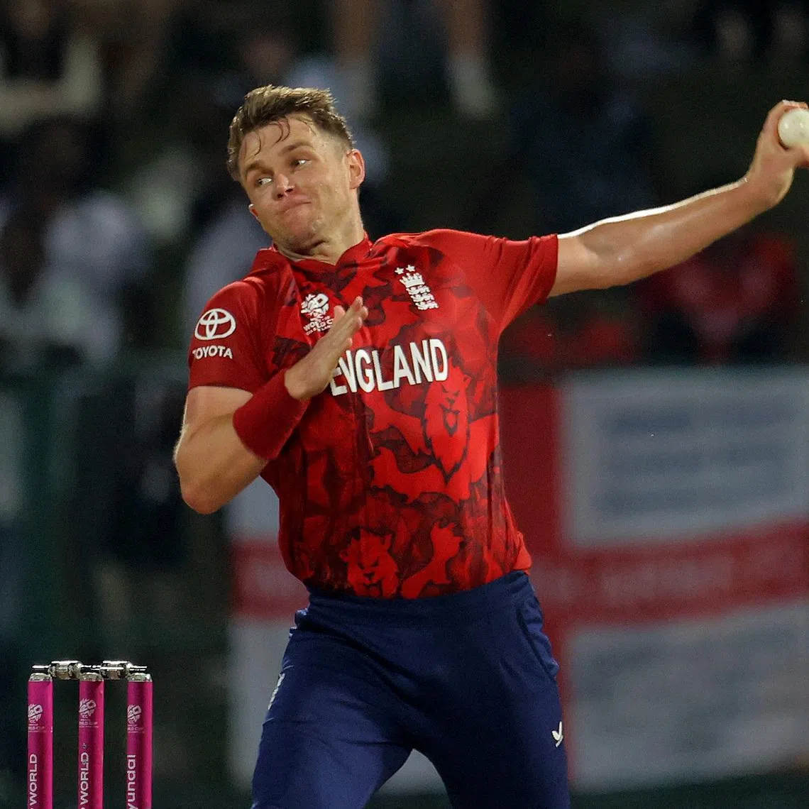 Cricket - ICC Men's T20 World Cup 2026 - Super 8 - England v Pakistan - Pallekele International Cricket Stadium, Kandy, Sri Lanka - February 24, 2026 England's Sam Curran in action REUTERS/Lahiru Harshana