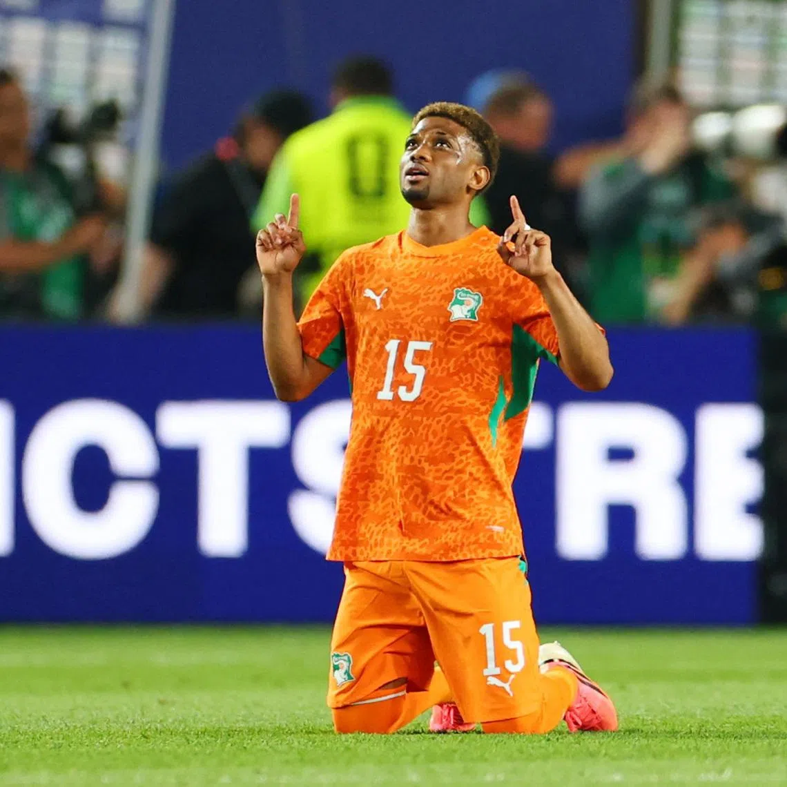Soccer Football - FIFA World Cup 2026 - Group E - Ivory Coast v Ecuador - Philadelphia Stadium, Philadelphia, Pennsylvania, U.S. - June 14, 2026 Ivory Coast's Amad Diallo celebrates after the match REUTERS/Mike Segar