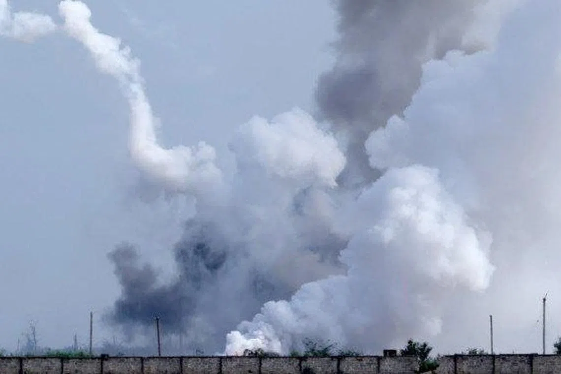 Ukrainian intelligence officials said the attack struck a base in Perevalnoye, a town more than 200km from Ukraine-controlled territory.