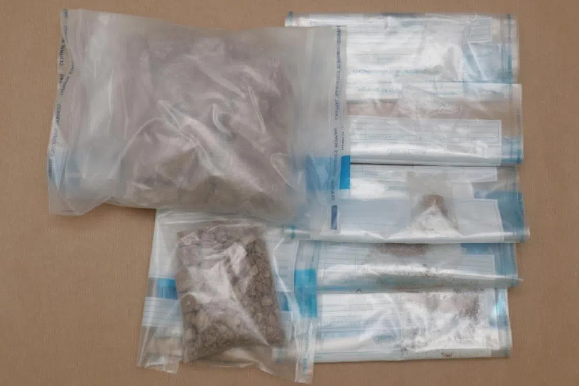 Heroin and Ice seized in a CNB raid at a home near Cassia Crescent in Geylang, on June 19.