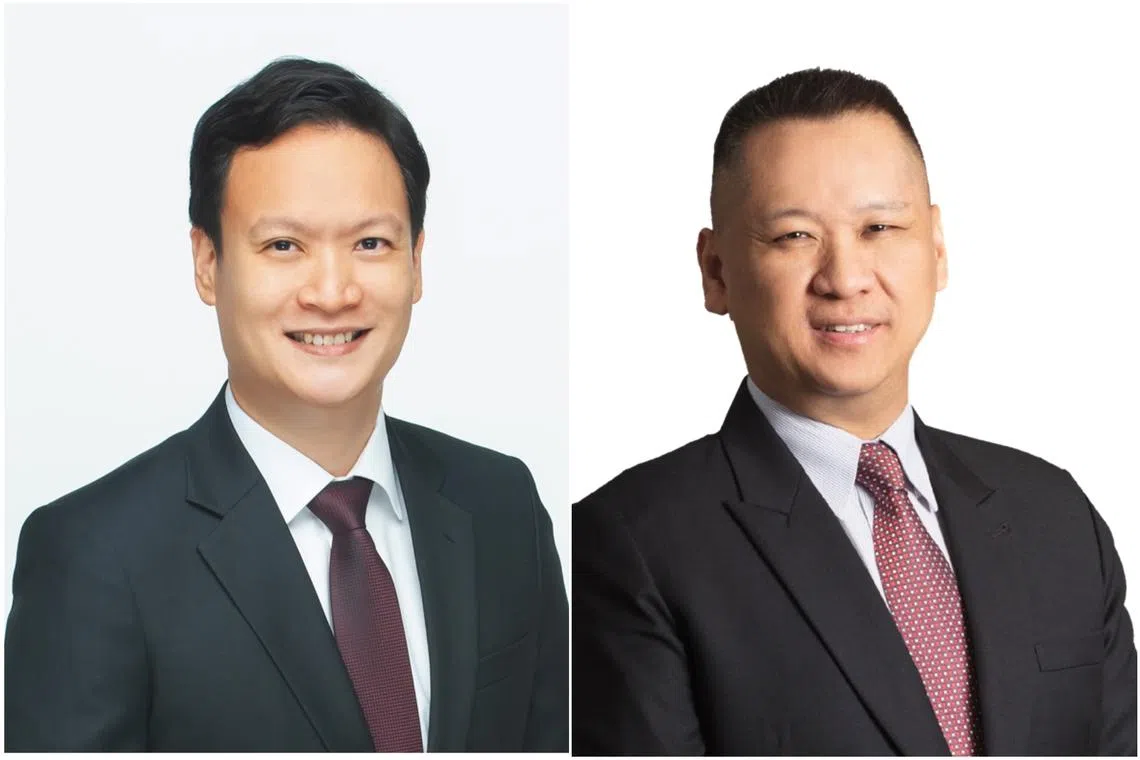 Mr Joe Hau (left) will succeed Dr Jason Cheah as chief executive officer of Woodlands Hospital from Feb 1.