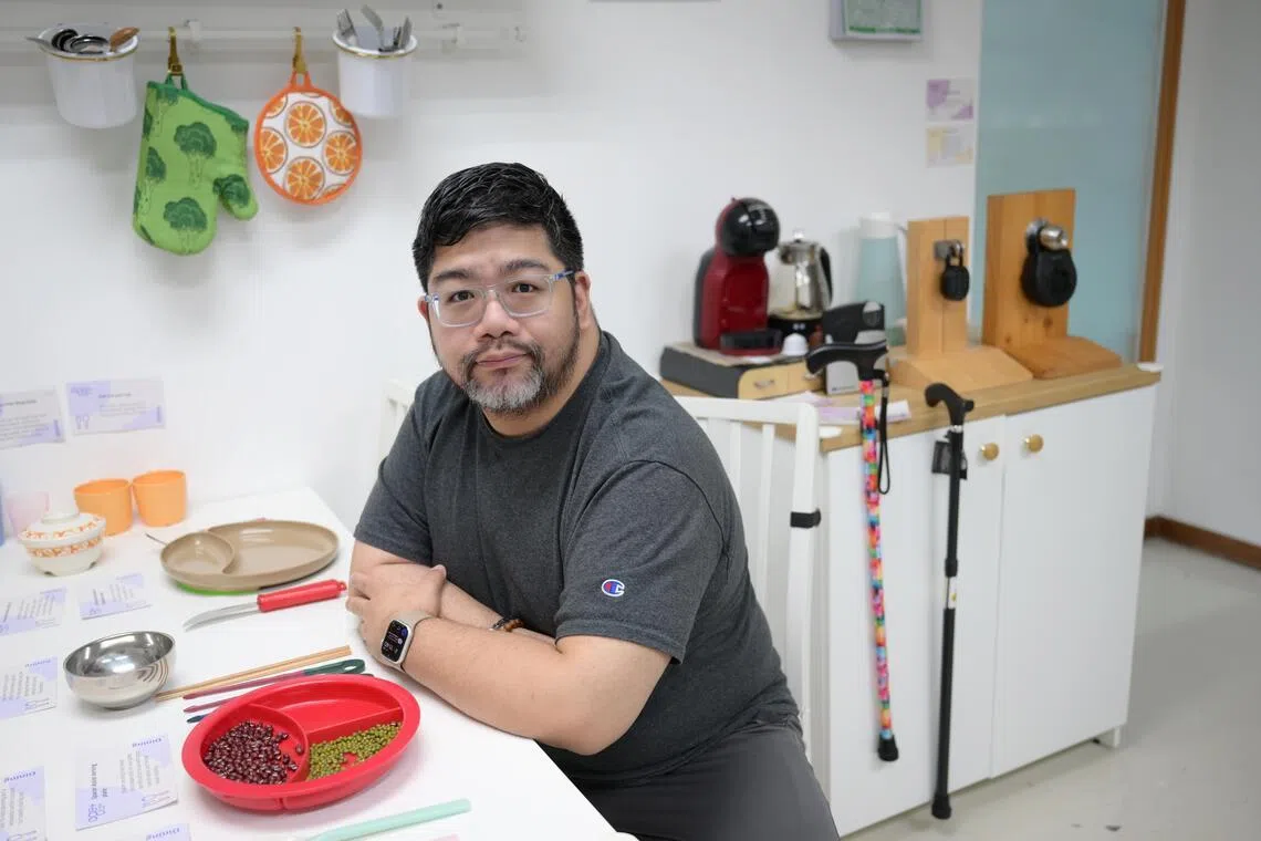 Adrian at their Caregiver Resource Centre in Khatib, which houses the Age+ Living Lab displaying the latest technology to meet the needs of the elderly.