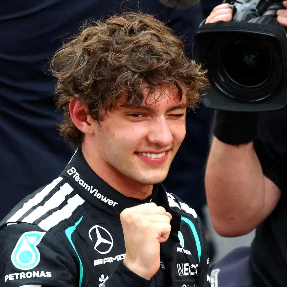 Formula One F1 - Monaco Grand Prix - Circuit de Monaco, Monaco - June 7, 2026 Mercedes' Andrea Kimi Antonelli celebrates after winning the Monaco Grand Prix REUTERS/Yves Herman