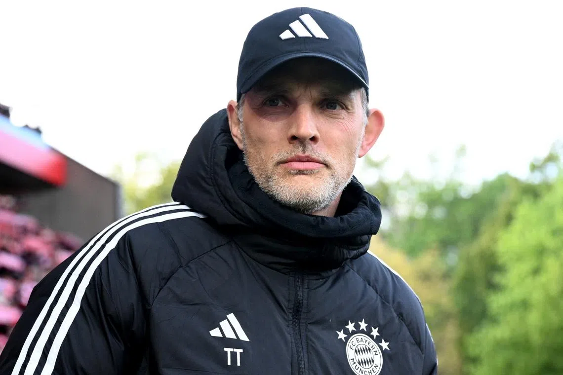FILE PHOTO: Soccer Football - Bundesliga - 1. FC Union Berlin v Bayern Munich - Stadion An der Alten Forsterei, Berlin, Germany - April 20, 2024 Bayern Munich coach Thomas Tuchel before the match REUTERS/Annegret Hilse/File Photo