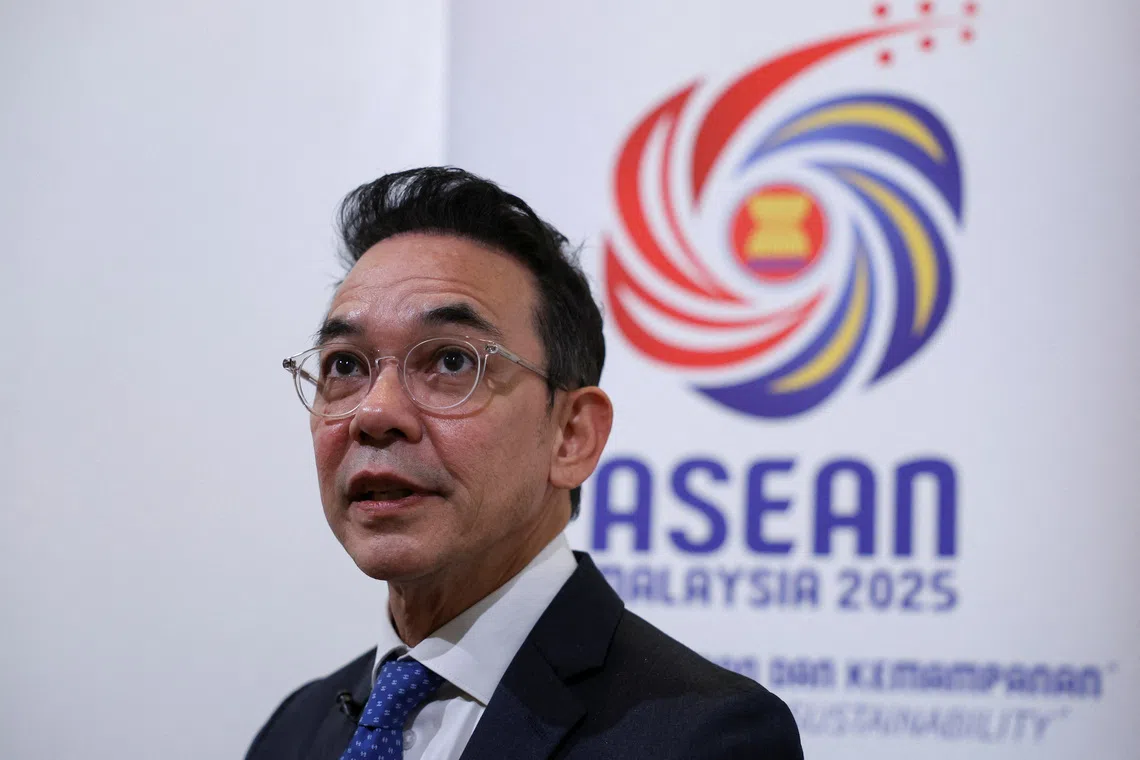 Thai foreign ministry spokesperson Nikorndej Balankura speaks during an interview in Langkawi, Malaysia January 18, 2025. REUTERS/Hasnoor Hussain