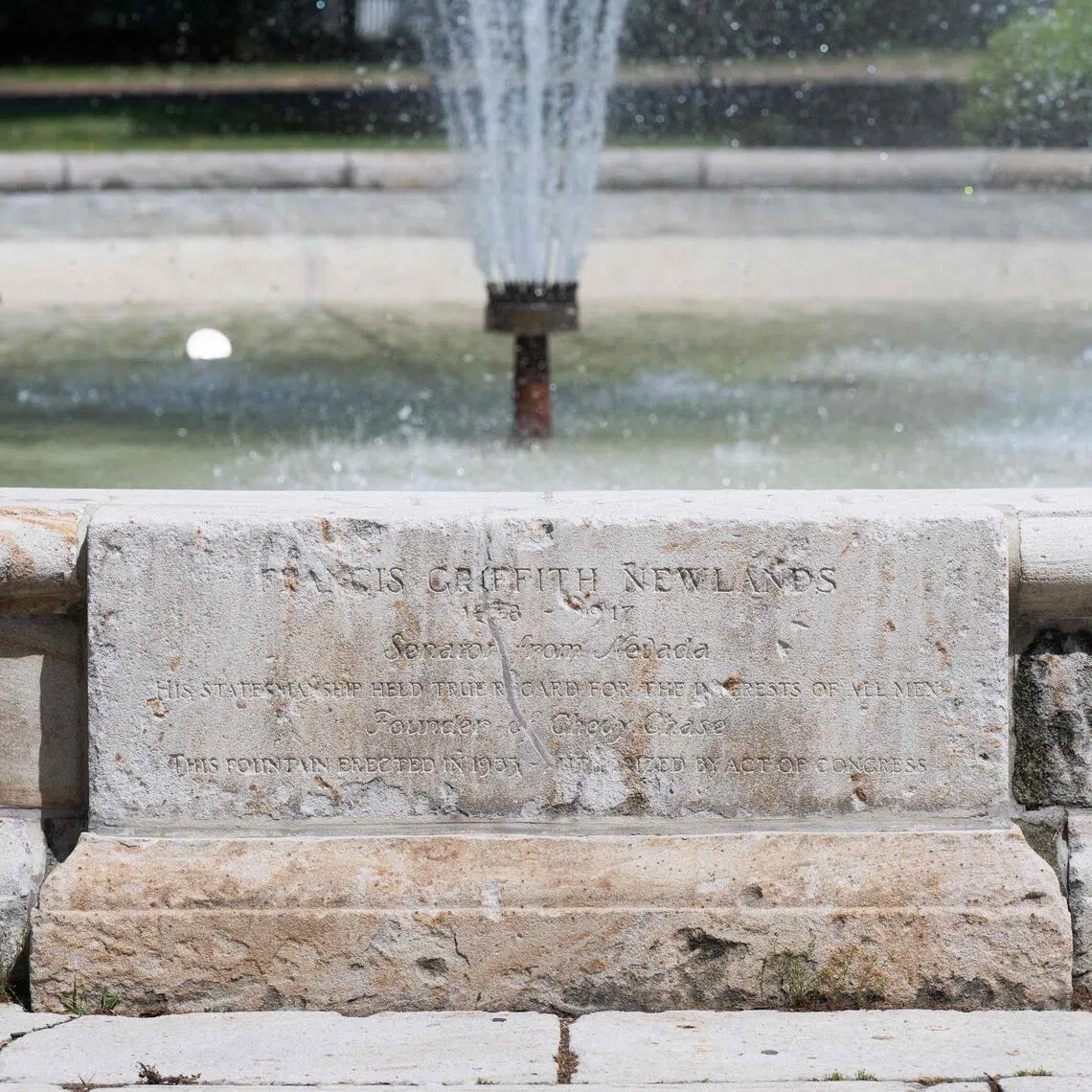 The Francis Griffith Newlands fountain on the Washington, DC–Maryland border is dedicated to a long-dead, white supremacist senator.