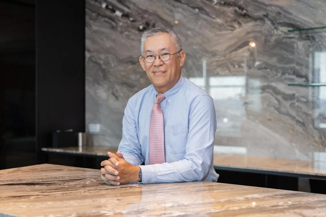 ST20250617_202525600268/Samoney/Brian Teo/Sue-Ann Tan/Profile of Mr Fong Chee Wai, Cathay United Bank chief risk officer, at his office in Marina Bay Financial Centre Tower 1 on June 17, 2025. ST PHOTO: BRIAN TEO