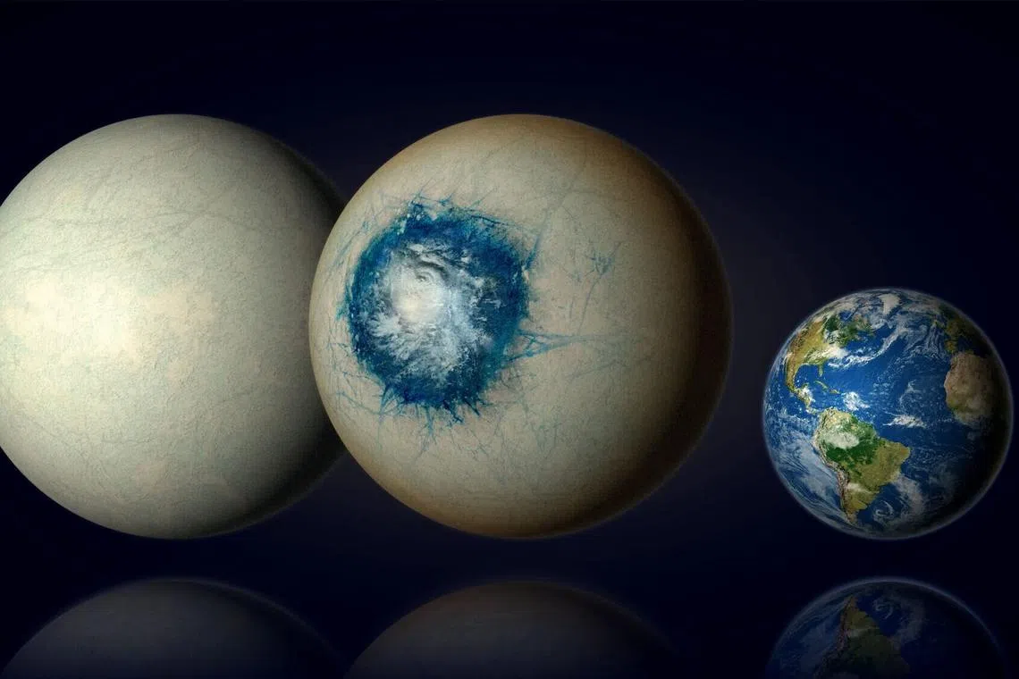 Exoplanet LHS 1140 b is 1.7 times bigger than Earth, and its density indicates that it may harbour large quantities of water.