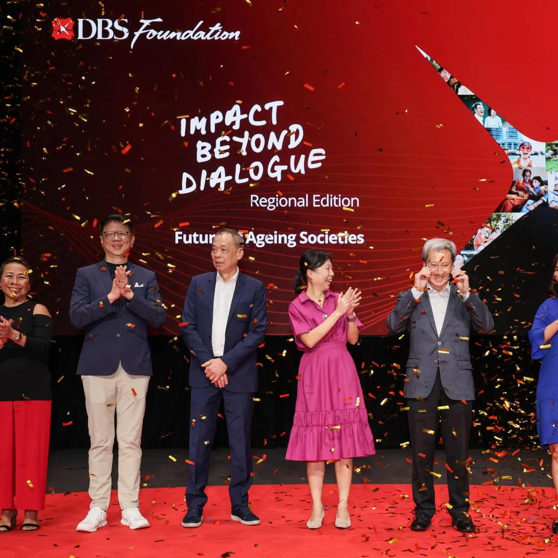 Slug: sfdbs07
ST Photo: Gin Tay

(From left): Karen Ngui (Head of DBS Foundation);

Lim Him Chuan (Country Head of DBS Singapore);

Ho Tian Yee (Chairman of DBS Foundation);

Minister of State Jasmin Lau;

Andrew Chong (Chairman, ITE);

Low Khah Gek (CEO, ITE);

at the launch of the DBS Foundation and  ITE partnership held at DBS Foundation Theatre @ ITE College Central on Nov 7, 2025.