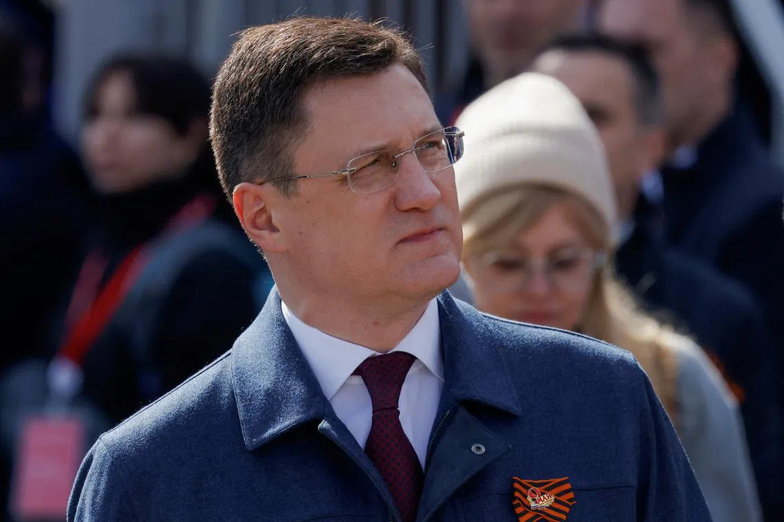 Russian Deputy Prime Minister Alexander Novak attends a military parade on Victory Day, marking the 80th anniversary of the victory over Nazi Germany in World War Two, in Red Square in central Moscow, Russia, May 9, 2025. REUTERS/Maxim Shemetov/File Photo