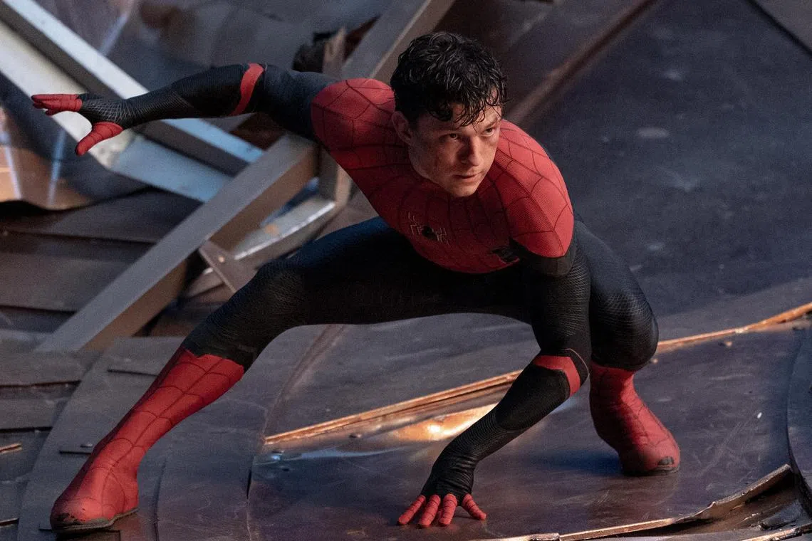 A still from Spider-Man: No Way Home (2021) starring Tom Holland. Magic revealed the initial set of cards will be followed in 2025 by a full set inspired by Spider-Man.