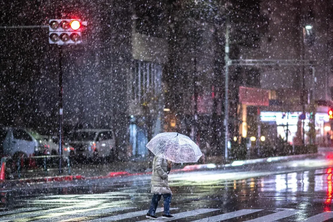 The Japan Meteorological Agency urged caution for violent winds, storm surges, landslides and flooded rivers.