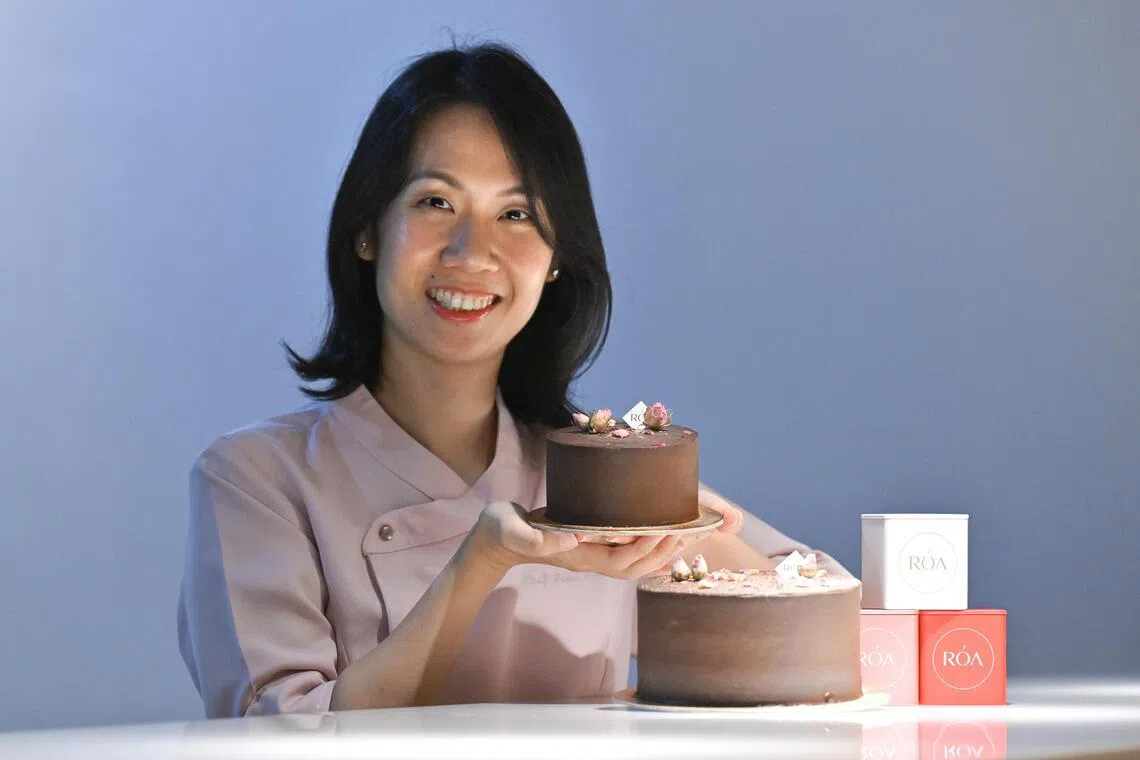 ROA founder Jane Tan with the vegan and allergen-free cake that started it all, the Midnight Cake.