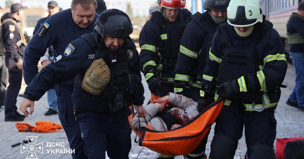 ‘Horrific’ Russian drone strike kills 14 at Ukraine train station