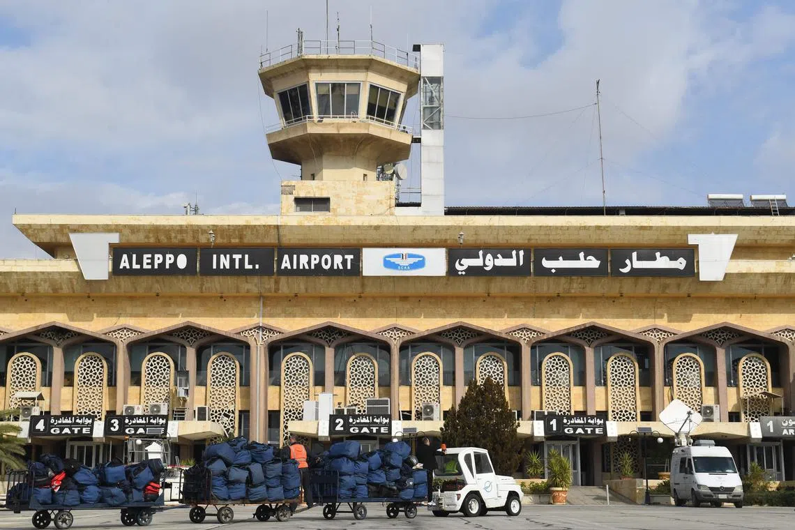 Aleppo International Airport on Feb 7. Heavy material damage was reported at the airport. 