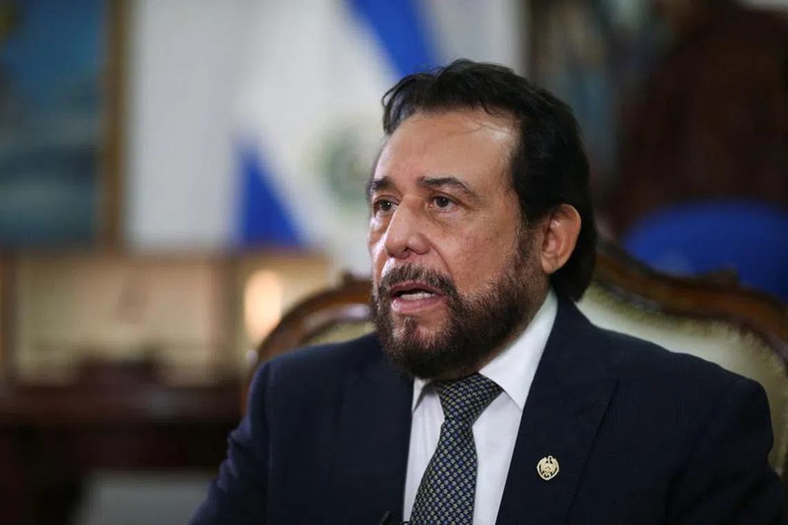 El Salvador's Vice President Felix Ulloa speaks during an interview with Reuters in San Salvador, El Salvador, January 31, 2024. REUTERS/Jose Cabezas