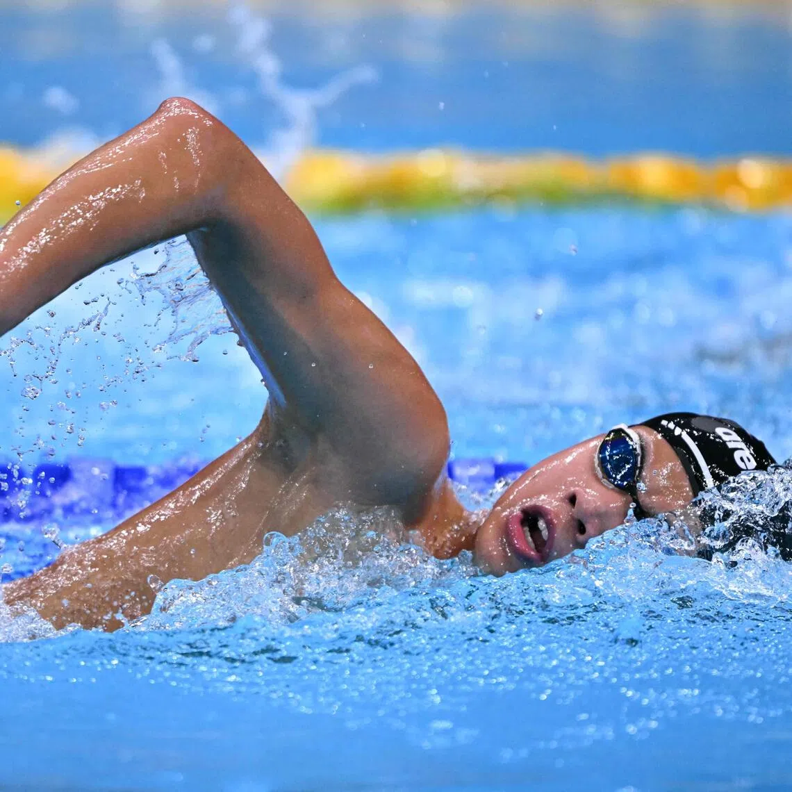 Singapore’s Russel Pang finishes second in the Asian Games men’s 1,500m freestyle B final with a national record time of 15min 22.16sec.