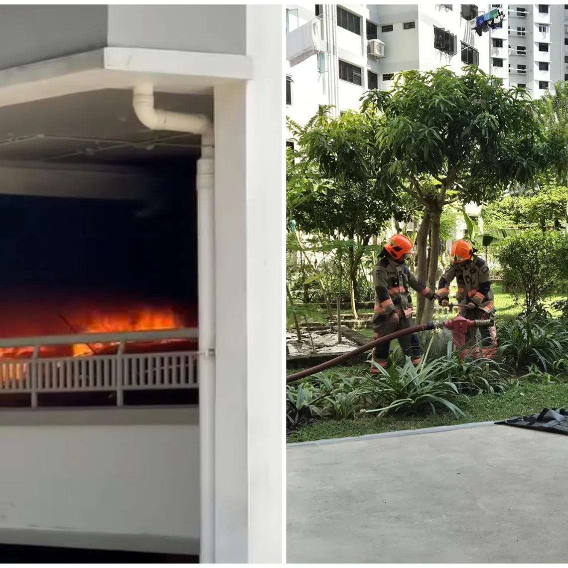 The fire on the second level of the multi-storey carpark was extinguished with two water jets. 