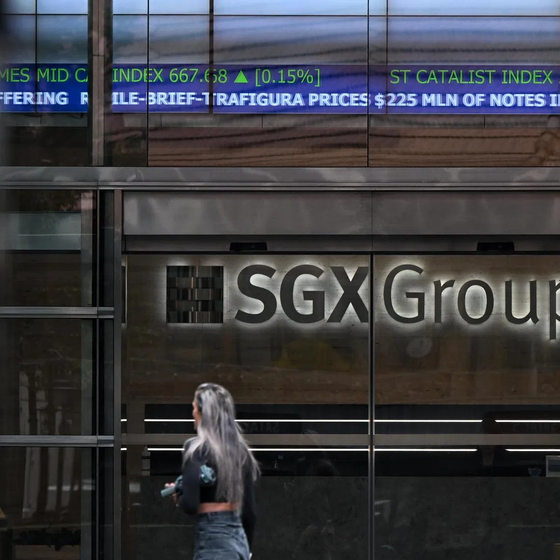 ST20230303_202311925234 Kua Chee Siong/ pixgeneric/ Generic pix of the SGX logo at SGX Centre 1 located along Shenton Way on March 3, 2023.